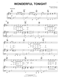 Eric Clapton Wonderful Tonight Sheet Music And Printable Pdf Music Notes Eric Clapton Wonderful Tonight Eric Clapton Wonderful Tonight