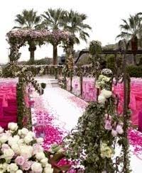Ryan And Tristas Wedding Ombre Chair Covers And Flower Petals On The Aisle Pink Wedding Tv Weddings