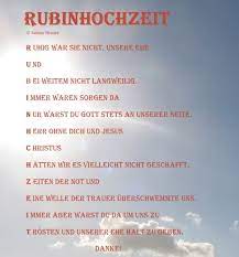 Glückwünsche und sprüche zur rubinhochzeit, dem 40. Rubinhochzeit Ein Bildgedicht Von Sabine Brauer