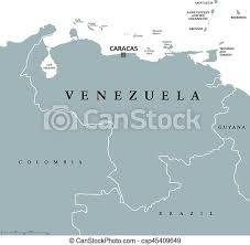 Venezuela, officially the bolivarian republic of venezuela (spanish: Venezuela Politisch Landkarte National Republik Labeling Caracas Nordlich Foderativ Politisch America Canstock