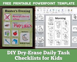 diy dry erase daily routine checklists for kids with free