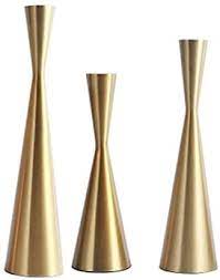 Shop items you love at overstock, with free shipping on everything* and easy returns. Set Of 3 Brass Gold Metal Taper Candle Holders Candlestick Holders Vintage Modern Decorative Centerpiece Candlestick Holders For Table Mantel Wedding Housewarming Gift Brass Golden S M L Set Buy Online At Best Price