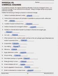 Fill in the chart using the vocabulary words or phrases provided. Tom Schoderbek Chemistry Physical Chemical Properties And Temperature Worksheets