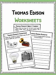 Thomas Edison Facts Biography Information Worksheets For