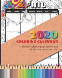Both free 2020 monthly and yearly blank calendar templates are available for your convenience. 2020 Coloring Calendar 12 Monthly Calendar Pages Surrounded By Relaxing Patterns To Color 8 X10 Kid And Adult Coloring Book Phillip Tia J Amazon De Bucher