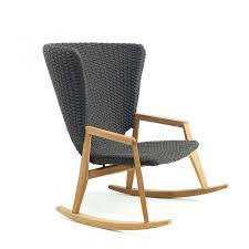 Combining with richly soft cushion, padded backrest and square armrest, this rocking chair provides ultimate comfort in impeccable style. Ethimo Knit Rocking Chair Tattahome
