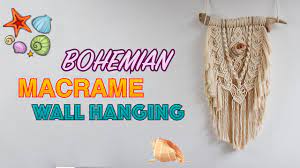 Makramee seinävaate in this tutorial i use 5mm cordlike yarn. Diy Bohemian Macrame Wall Hanging With Seashells Craft Ideas Home Decorating Handmade Youtube