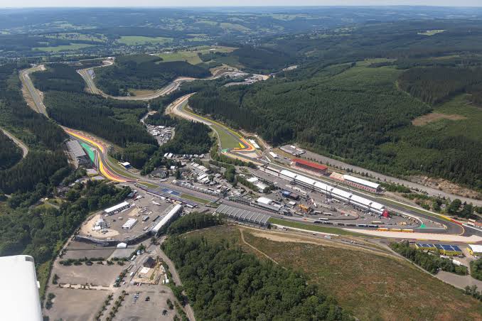 Aerial view of the preparations at Spa-Francorchamps for next week! : r/formula1