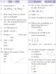 Mental Math Grade 5 Day 56 Math Pages Math Methods Mental Maths Worksheets