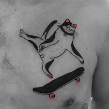 The grim reaper is a personification of death. Tattoo By Noil Culture Noilculture Besttattoos Blackwork Pinkink Skateboard Skateordie Cat Cute Kitty Bell Skateboard Tattoo Cat Tattoo Skate Tattoo