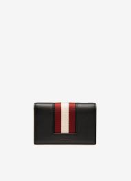 Credit card holder in leather. Balee Mens Business Card Holder Black Leather Bally