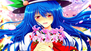 We have 66+ background pictures for you! Wallpaper Illustration Long Hair Anime Girls Blue Hair Open Mouth Hat Artwork Touhou Smiling Red Eyes Hinanawi Tenshi Mangaka 1920x1080 Maharaj 55008 Hd Wallpapers Wallhere