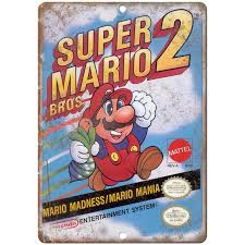 Original Nintendo Super Mario Bros 2 Box Art 10 X7 Reproduction Metal Sign A21 Super Mario Bros Mario Games Nes Games