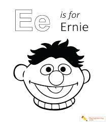 Ernie & bert coloring pages! E Is For Ernie Coloring Page 01 Free E Is For Ernie Coloring Page