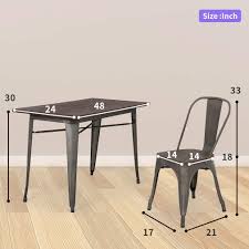 Tangkula 3 pcs patio folding bistro set, outdoor acacia wood chair and table set w/padded cushion& round coffee table, ideal for homury 3 piece dining table set with cushioned chairs, modern counter height dinette set, small kitchen table set with 1 table and 2 chairs for dining. Buy Fdw Outdoor Dining Table And Chairs For 4 Patio Table Set 5 Piece Metal Dining Table Set 24x48 Inches Indoor Outdoor Dining Set Table And 4 Chairs Home Kitchen Restaurant Table Rectangular