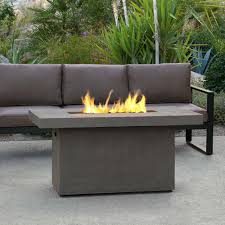 Real Flame Ventura 50 In X 24 In Rectangle Fiber Concrete Propane Fire Pit In Glacier Gray With Propane Fire Pit Table Gas Fire Table Rectangle Gas Fire Pit