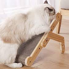 Apcjerp Solid Wood Cat Scratcher Horizontal And Vertical Corrugated Cardboard Inclined Kitty Scratching Pad Lounge C In 2020 Wood Cat Cat Scratcher Cat Accessories