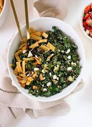 Feta Fiesta Kale Salad Cookie And Kate Recipe Kale Salad Recipes Tortilla Strips Recipe
