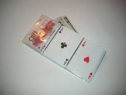 Place your wallet on a piece of cardboard, inside holes up. Playing Card Wallet Do It And How Card Wallet Diy Wallet Craft Diy Playing Cards