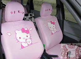 75 28 Cute Hello Kitty Polyester Fabric Auto Cushion Universal Car Seat Covers 10pcs Pink Hello Kitty Car Hello Kitty Car Accessories Hello Kitty
