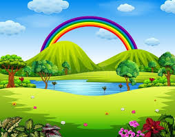 A Colorfull Garden With The Beautiful Rainbow Illustration Of A Colorfull Garde Sponsored Sponsore In 2020 Beautiful Rainbow Scenery Wallpaper Background Pictures