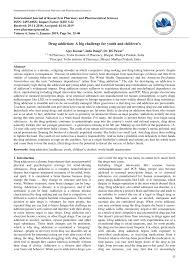 Pdf Drug Addiction A Big Challenge For Youth And Children S