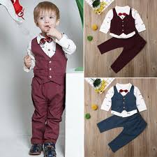 Toddler New Baby Kid Boy Tuxedo Suit Shirt Waistcoat Tie Pants Formal Outfits Clothes Walmart Canada