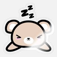 Ce si est un dessin de l'un des mignon façon pixel art Dessin Mignon De Style Kawaii Avec Un Ourson Endormi Autocollant Spreadshirt