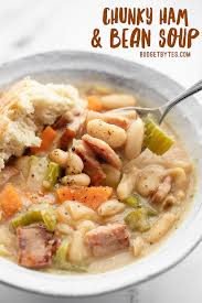 Thick Chunky Ham And Bean Soup Recipe Budget Bytes Recipe In 2020 Ham And Bean Soup Bean Soup Recipes Ham And Beans