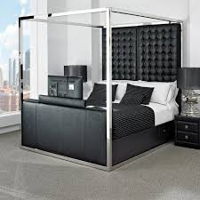 Using a standard king sized bed headboard, footboard, and rails worked out perfectly; Belmond Tv Bed Petagadget Tv Bed Tv Beds Four Poster Bed