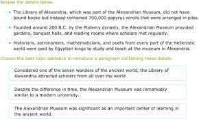 Ixl Choose The Topic Sentence That Best Captures The Main Idea 11th Grade Language Arts