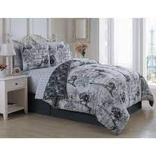 Similarly, an eastern king may hang a bit too long over the sides of a california king mattress. Amour 6 Piece Black White Twin Comforter Set Amu6bbtwinghbw The Home Depot