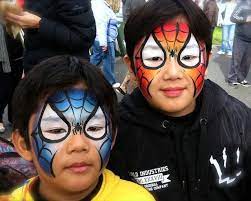 spiderman blue and red facepaint face painting designs superhero face painting face painting easy