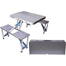 Check spelling or type a new query. Aluminum Folding Camping Picnic Table With 4 Seats Portable Set Outdoor Garden Fs 3695 Silver Amazon Ae Home