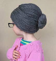 Granny Hat Yarn Wig Old Lady Wig Halloween Costume Grandma Etsy Yarn Wig Yarn Hats Crochet Wig