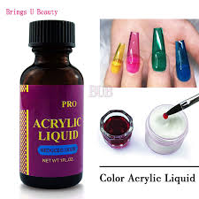 Us 9 72 40 Off 1 Fl Oz 9 Colors Acrylic Liquid Monomer Acrylic Nail System For Clear Acrylic Powder Crystal Jelly Nails Extend Blue Green Pink In