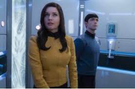 The actress accented her baby blues with shimmery highlights at the inner corner of her eyes. Rebecca Romijn On Twitter Spock And Number One On The Enterprise Cbsallaccess Now
