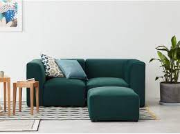 It includes an ottoman, an armless sofa seat, and a corner seat, and each section is crafted with solid pine wood frames and wrapped in gray polyester upholstery. Why Be Restricted To One Design When You Can Have A Modular Sofa You Can Rearrange Them According Sofas For Small Spaces Velvet Living Room Tiny Living Rooms