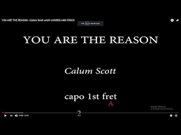 Calum Scott You Are The Reason Chords And Lyrics You Are The Reason Calum Scott Easy Chords And Lyrics 1st Fret Youtube In 2020 Lyrics Songs Scott
