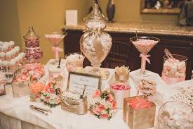 Elegant Outdoor Wedding Peonies And Blush Tones Candy Bar Wedding Wedding Candy Table Bridal Shower Candy