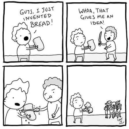 Merry weekend to us all! . . . . . . #comics #webcomics #funny #bread #food  #sliced bread