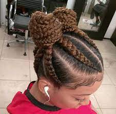Pin By Kim Robinson On Braid Bun Pigtail Hairstyles Hair Styles Braided Cornrow Hairstyles