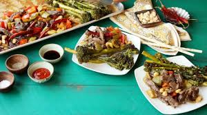 Sheet Pan Kung Pao Beef With Roasted Garlic Broccolini Sheet Pan Dinners Broccolini Recipe Broccolini