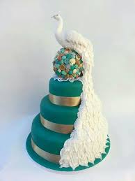 Christmas Peacock Cake In Teal Peacock Wedding Cake Peacock Cake Cake Designs