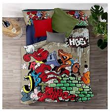 Meet Ensemble De Literie Graffiti Couleur Hip Hop Housse De Couette Et Taie 80 Microfibre En 2020 Ensembles De Literie Housse De Couette Decoration Chambre Ado Garcon