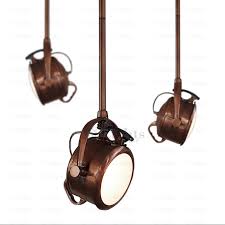 Designer Brown Industrial Track Lighting Country