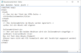 Html<p>der absatz ist ein basiselement in der textbearbeitung. Basis Elemente Webtechnologien Com