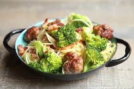 Spaghettis Boulettes De Viandes Brocolis Et Parmesan Boulette De Viande Boulette Plats Complet