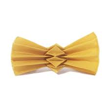 Pleat It Noeud Papillon Et Pochette De Costume Tissu Plisse Origami Origami Bowtie Pleated Fabric Jaune Moutarde Yel Pochette De Costume Noeud Papillon Origami