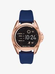 Michael Kors Bradshaw Silicone Smartwatch Strap In Navy Blue Lyst